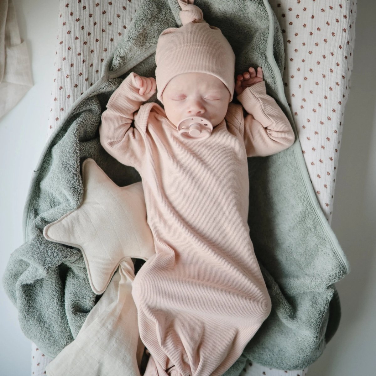 Mushie Star Lovey Blanket Made From 100 Percent Organic Cotton Soft Colors - 