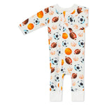 Bestaroo Star Player Coverall Bamboo Baby Onesie With Two Way Zipper For Diaper Changes - 