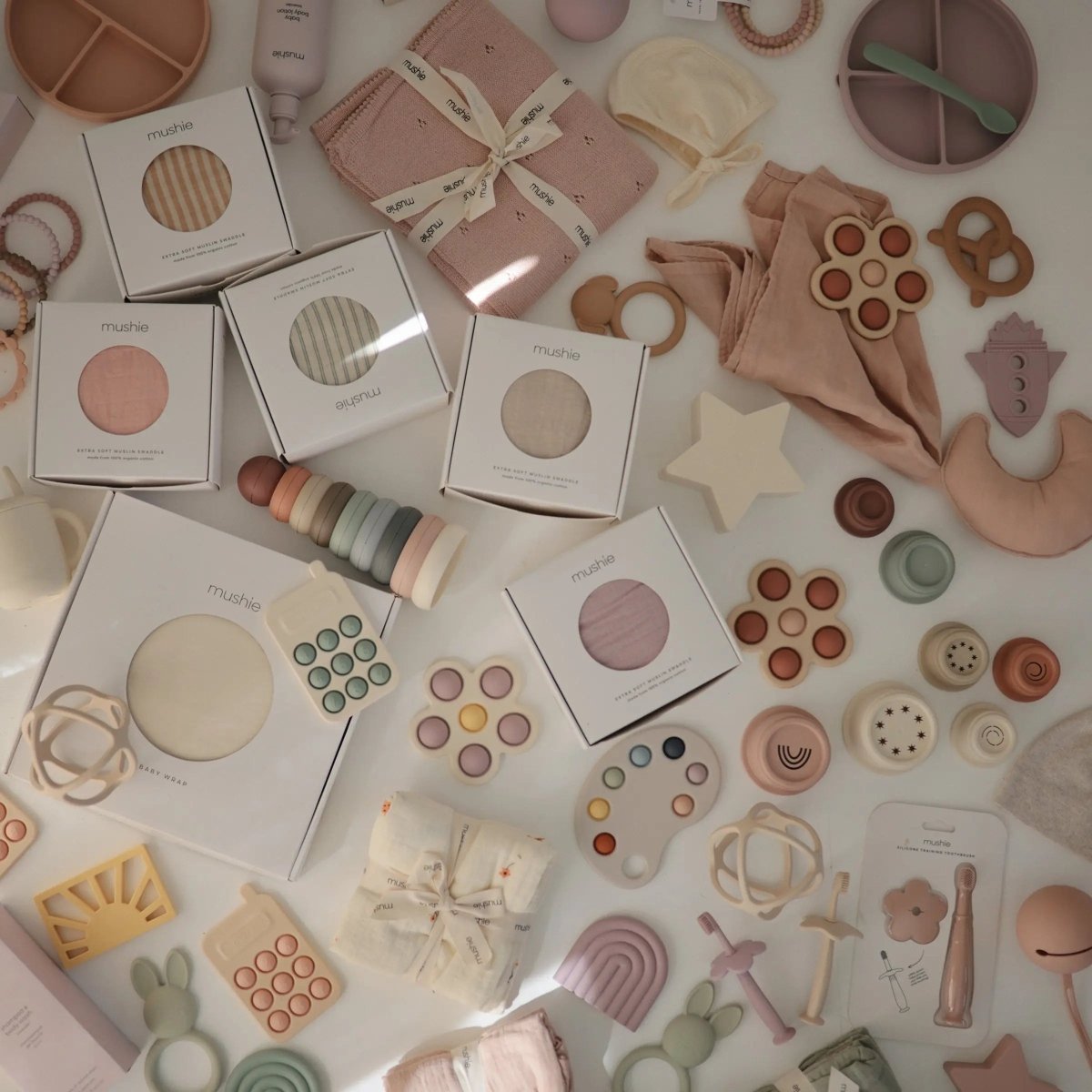 Mushie Star Training Toothbrush for Kids with Soft Silicone Bristles and Gentle Gum Care - Everetts Place Boutique - 