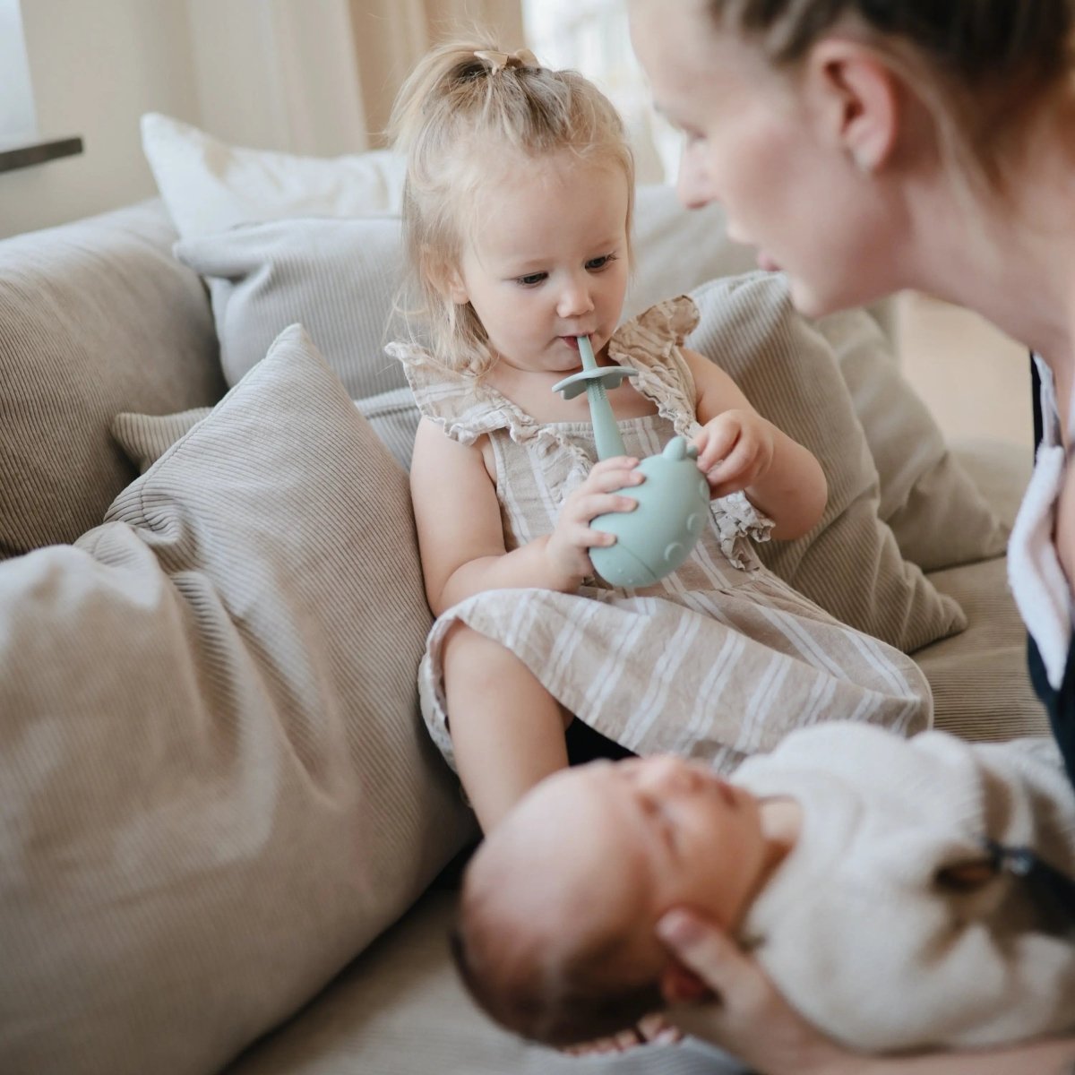 Mushie Star Training Toothbrush for Kids with Soft Silicone Bristles and Gentle Gum Care - Everetts Place Boutique - 