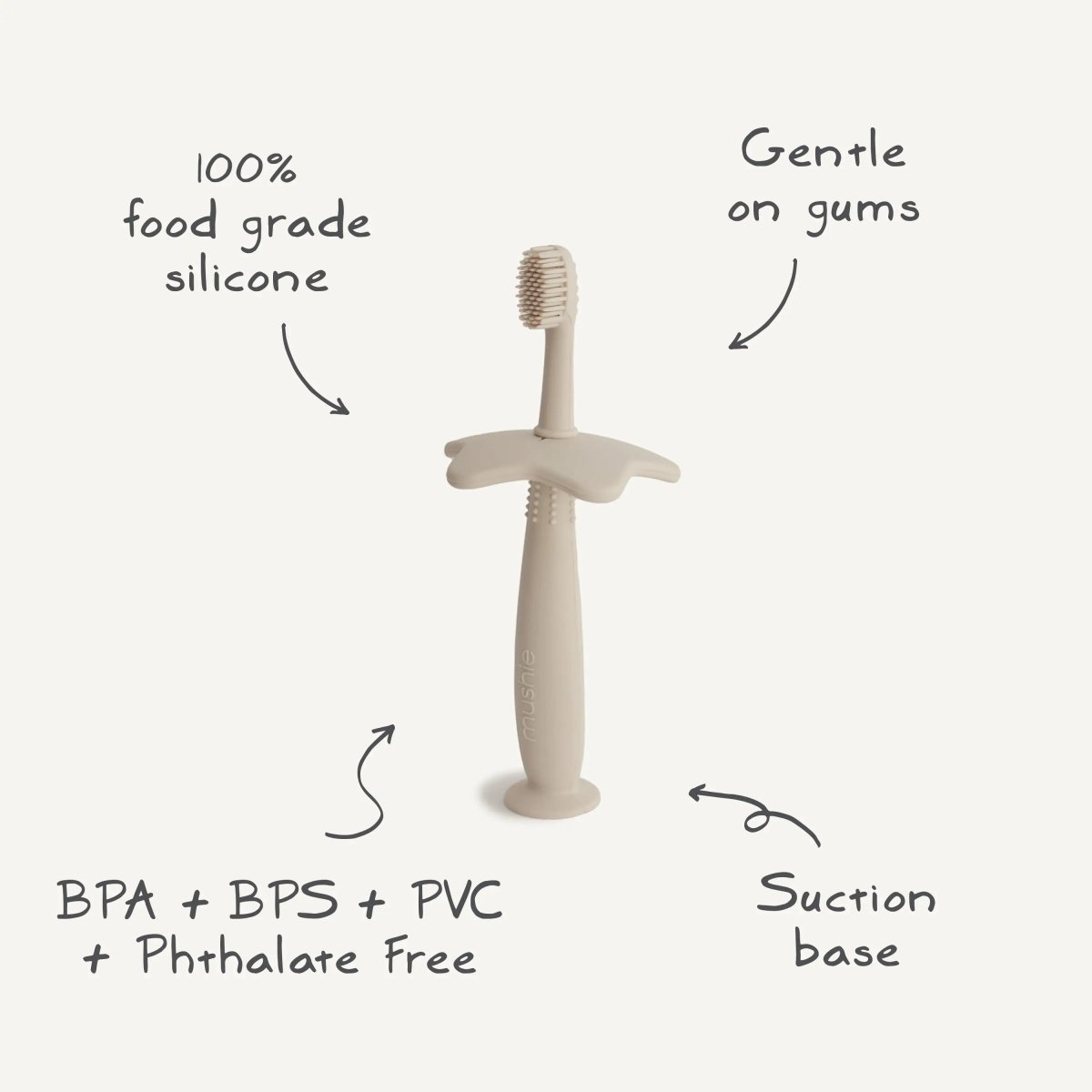 Mushie Star Training Toothbrush for Kids with Soft Silicone Bristles and Gentle Gum Care - Everetts Place Boutique - 