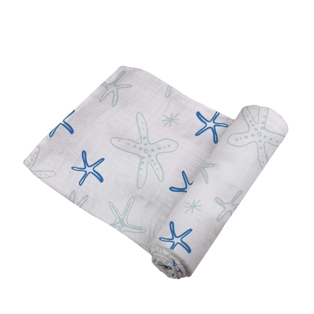 Newcastle Classics Starfish Cotton Muslin Swaddle Blanket Soft Breathable Natural Fabric for Babies - 