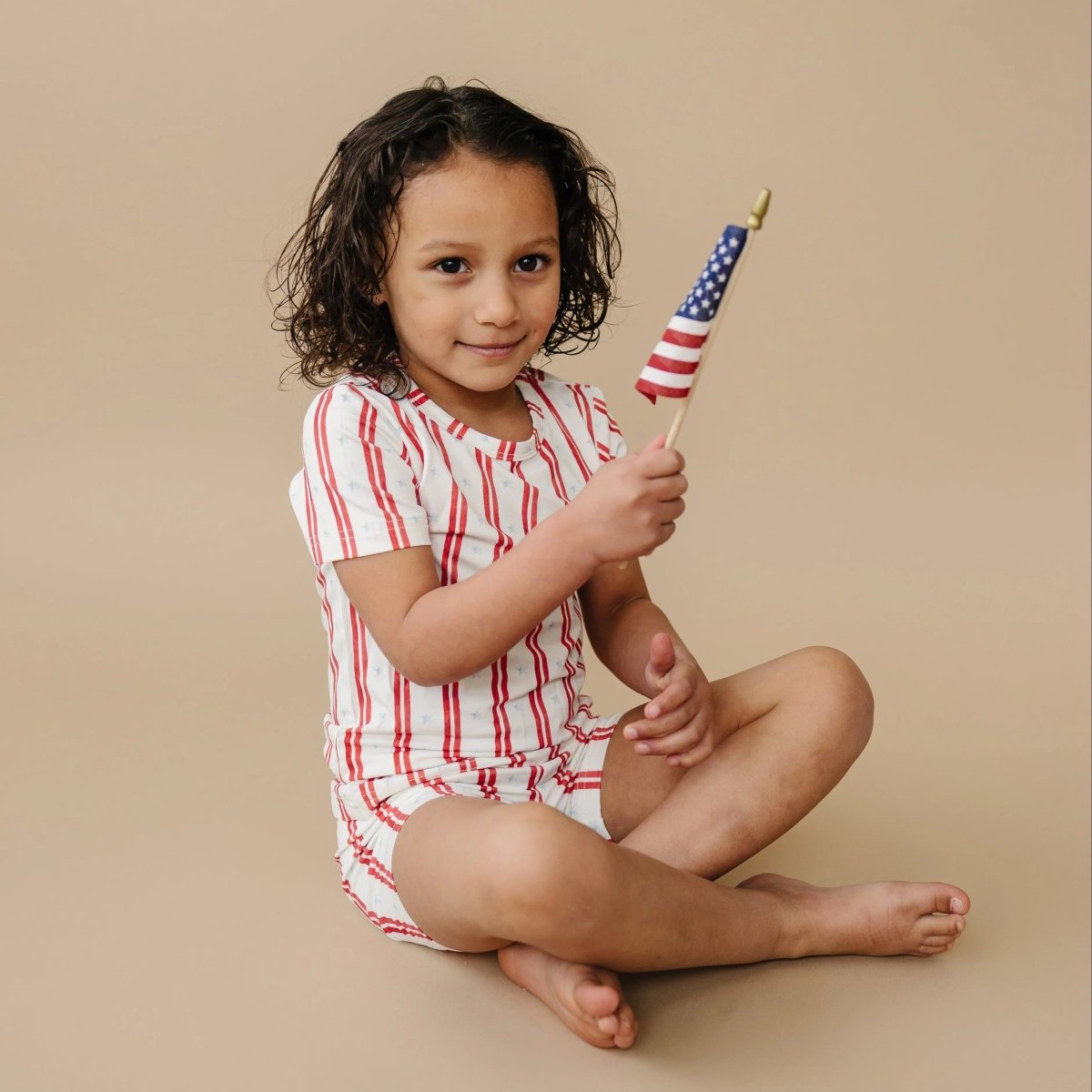 Little Joy Co. Stars And Stripes 2 Piece Bamboo Pajamas Soft Sleepwear - Everetts Place Boutique - 