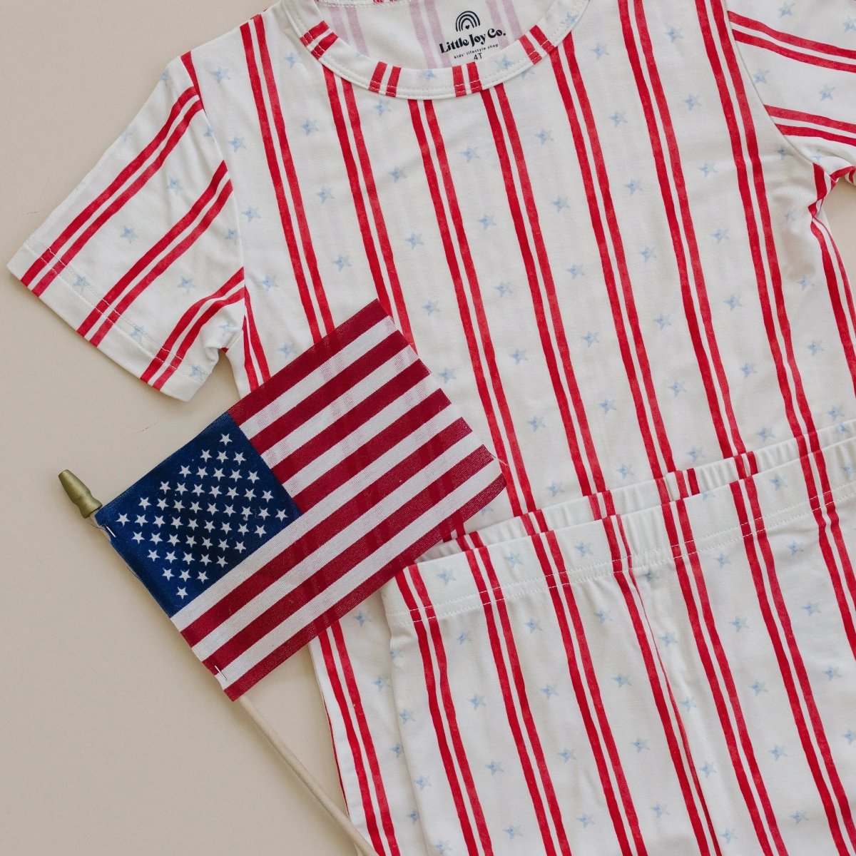 Little Joy Co. Stars And Stripes 2 Piece Bamboo Pajamas Soft Sleepwear - Everetts Place Boutique - 
