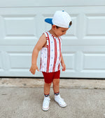 Little Joy Co. Stars & Stripes 4th of July crew socks, red, white, and blue, for babies, kids, and adults.