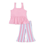 Angel Dear Stars and Stripes - Peplum Tank with Baby Bells - 
