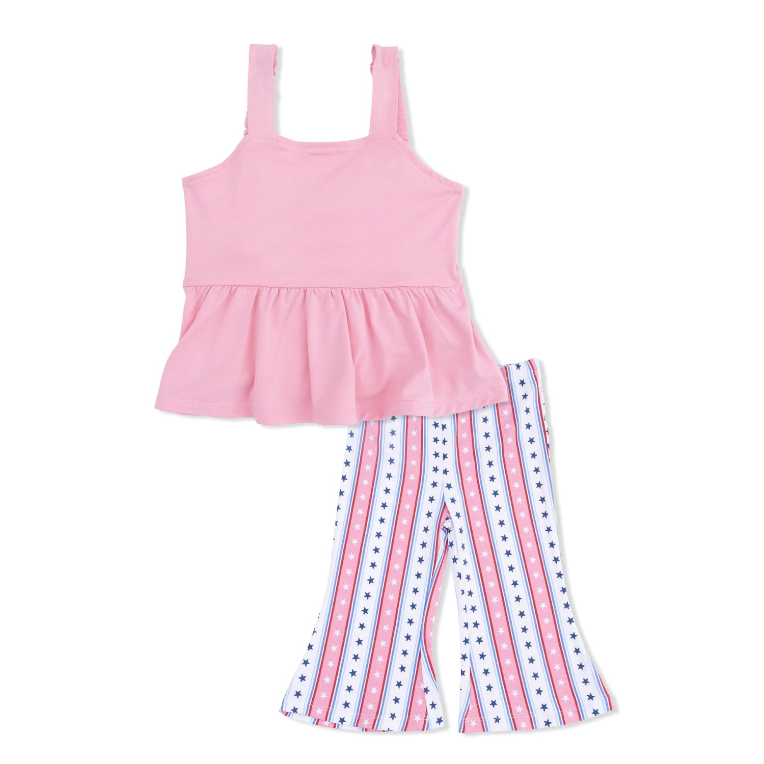Angel Dear Stars and Stripes - Peplum Tank with Baby Bells - 