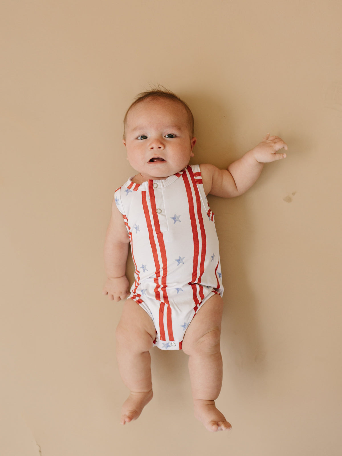 Little Joy Co. ultra-soft bamboo sleeveless baby romper, perfect for sensitive skin.