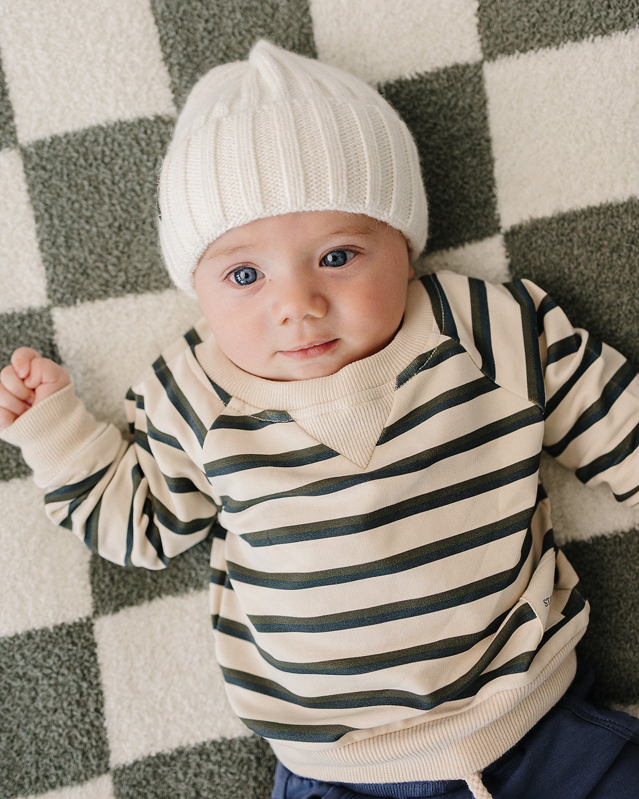 Mebie Baby Stay Cool Striped Crewneck Baby Toddler Long Sleeve Tee - 
