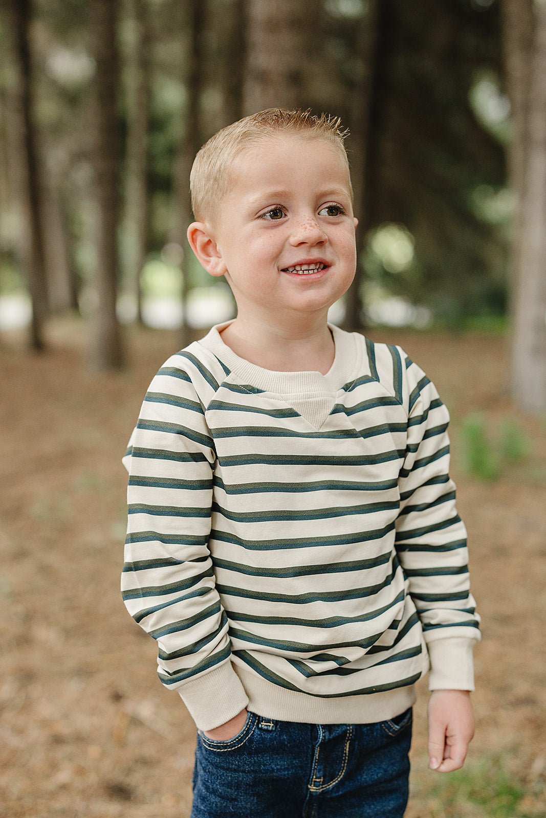 Mebie Baby Stay Cool Striped Crewneck Baby Toddler Long Sleeve Tee - 
