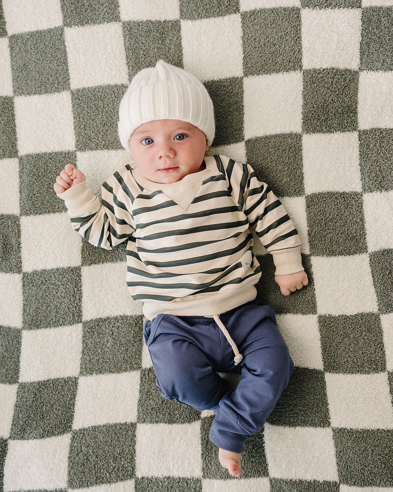 Mebie Baby Stay Cool Striped Crewneck Baby Toddler Long Sleeve Tee - 