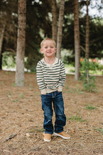 Mebie Baby Stay Cool Striped Crewneck Baby Toddler Long Sleeve Tee - 