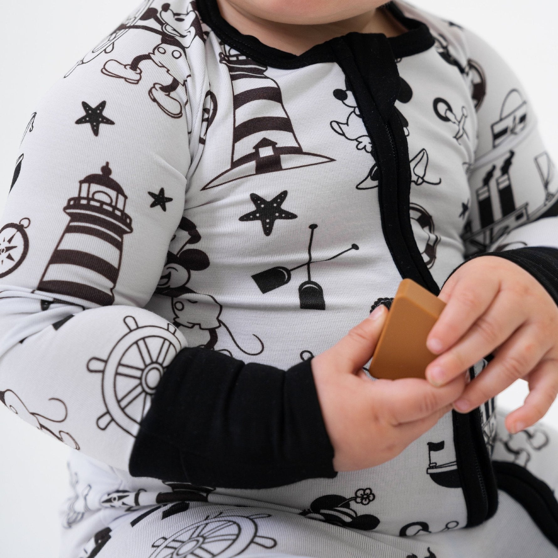 Bam & Stitch Steamboat Willie Bamboo Convertible Romper | Vintage Disney Sleeper - 