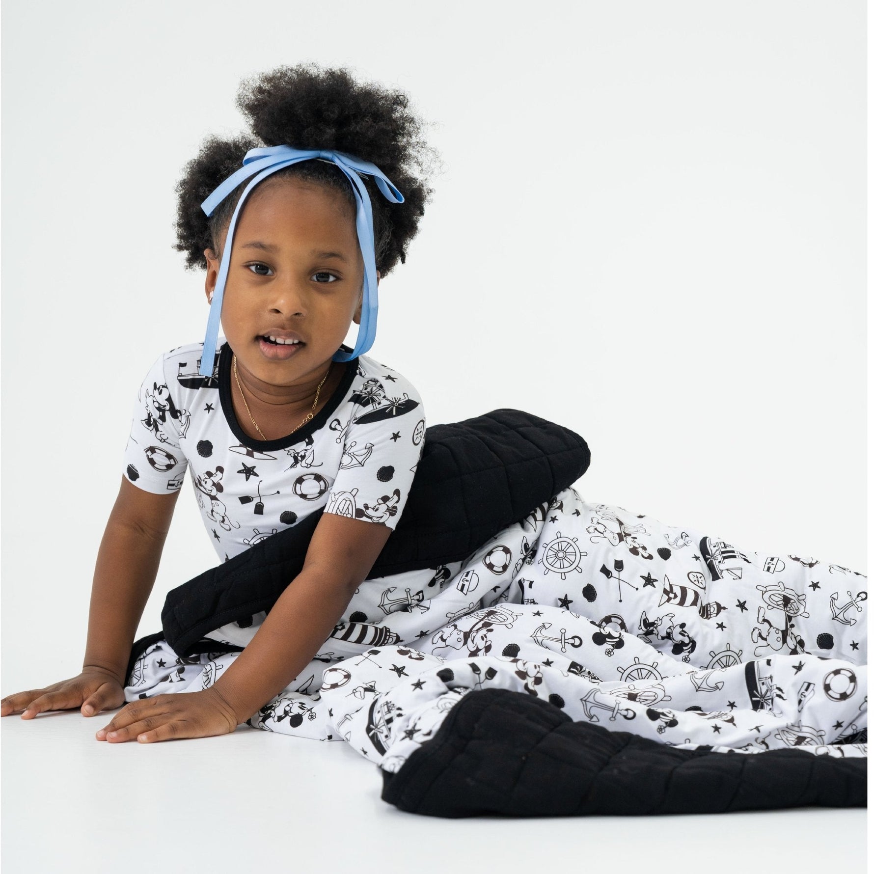 Bam & Stitch Steamboat Willie Bamboo Kids Blanket | Vintage Disney Style Quilt - 