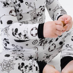 Bam & Stitch Steamboat Willie Bamboo Long Sleeve Pajamas | Vintage Disney Set - 