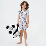 Bam & Stitch Steamboat Willie Bamboo Pajamas | Vintage Disney Short Sleeve Set - 