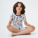 Bam & Stitch Steamboat Willie Bamboo Pajamas | Vintage Disney Short Sleeve Set - 