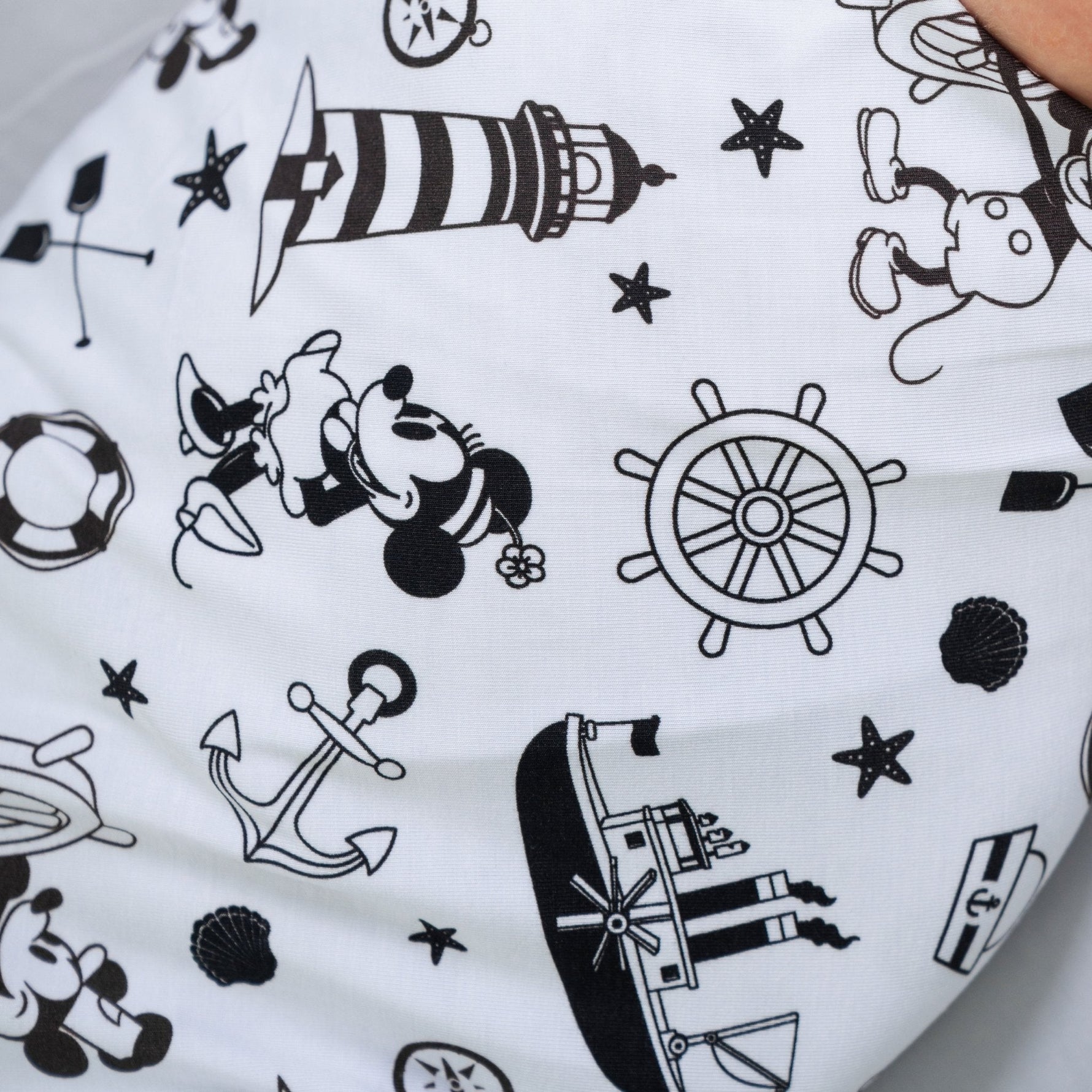 Bam & Stitch Steamboat Willie Bamboo Swaddle Blanket | Vintage Disney Muslin - 