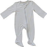 Stone Bamboo Footed Zipper - White, Baby & Toddler Clothing, Clothing | Everetts Place