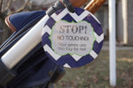 Three Little Tots Stop No Touching Boy Car Seat Sign Tag - 