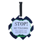 Three Little Tots Stop No Touching Boy Car Seat Sign Tag - 
