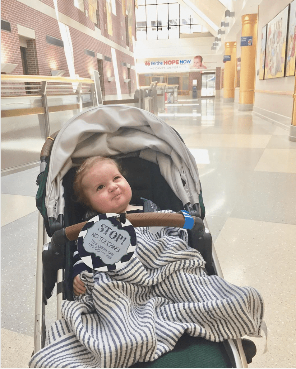 Three Little Tots Stop No Touching Boy Car Seat Sign Tag - 