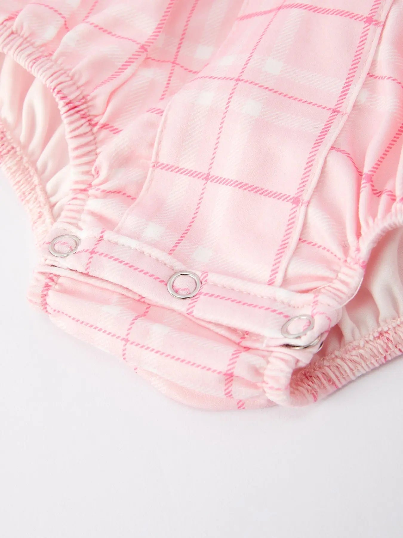 Rylee Faith Designs Strawberry Applique Flying Sleeves Plaid Girls' Romper - 