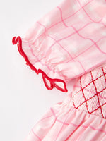 Rylee Faith Designs Strawberry Applique Girls Pink Plaid Dress - 