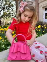 Rylee Faith Designs Strawberry Bow Girls Ruffle Top and Bell Bottoms Set - 