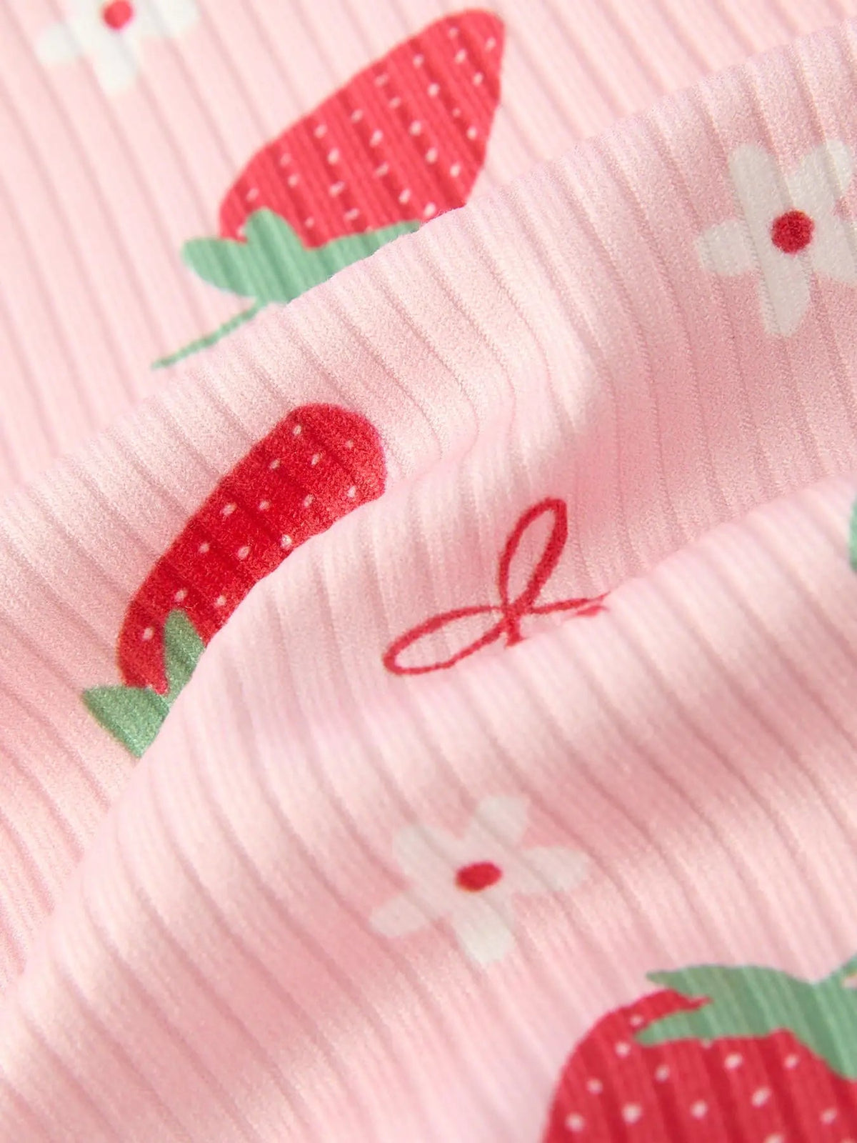 Rylee Faith Designs Strawberry Bow Girls Short Sleeves Dress - 
