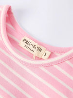 Rylee Faith Designs Strawberry Embroidery Pink Stripe Girl Smocked Dress - 