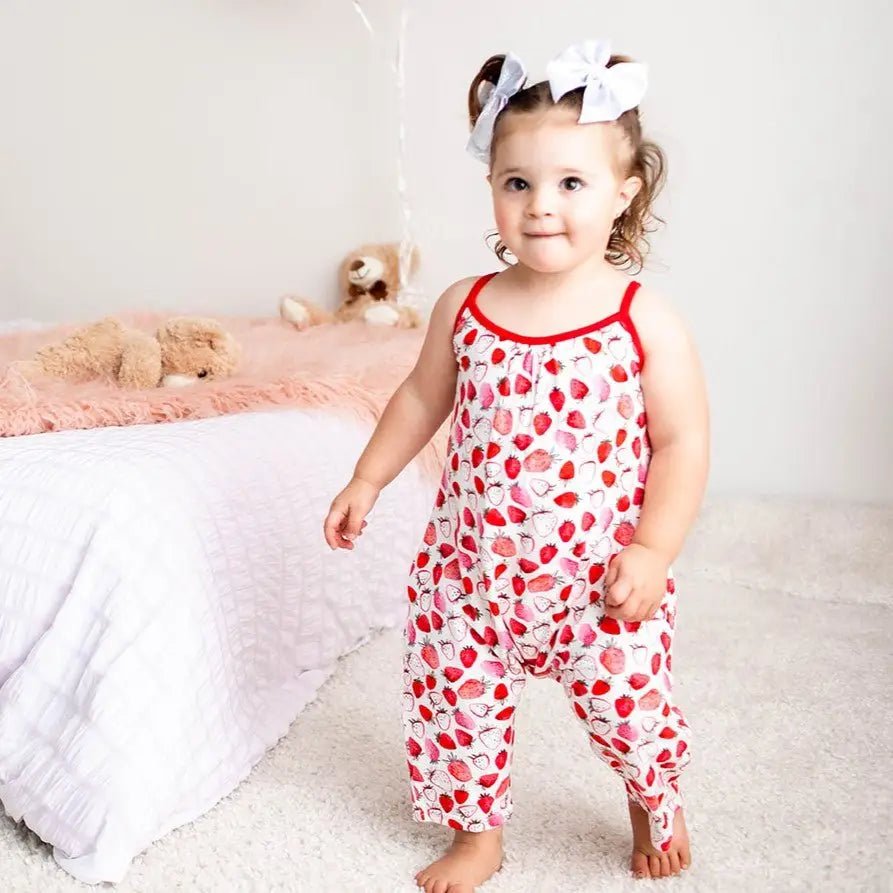 Strawberry Fields Jumpsuit - Baby & Toddler Clothing, Dress, Child, Pink, One-piece garment | Everetts Place