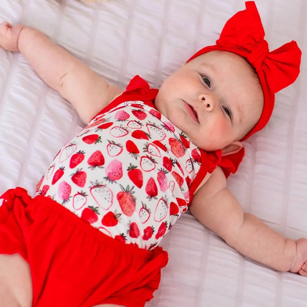 Bestaroo Strawberry Fields Ruffle Bloomer Set - 