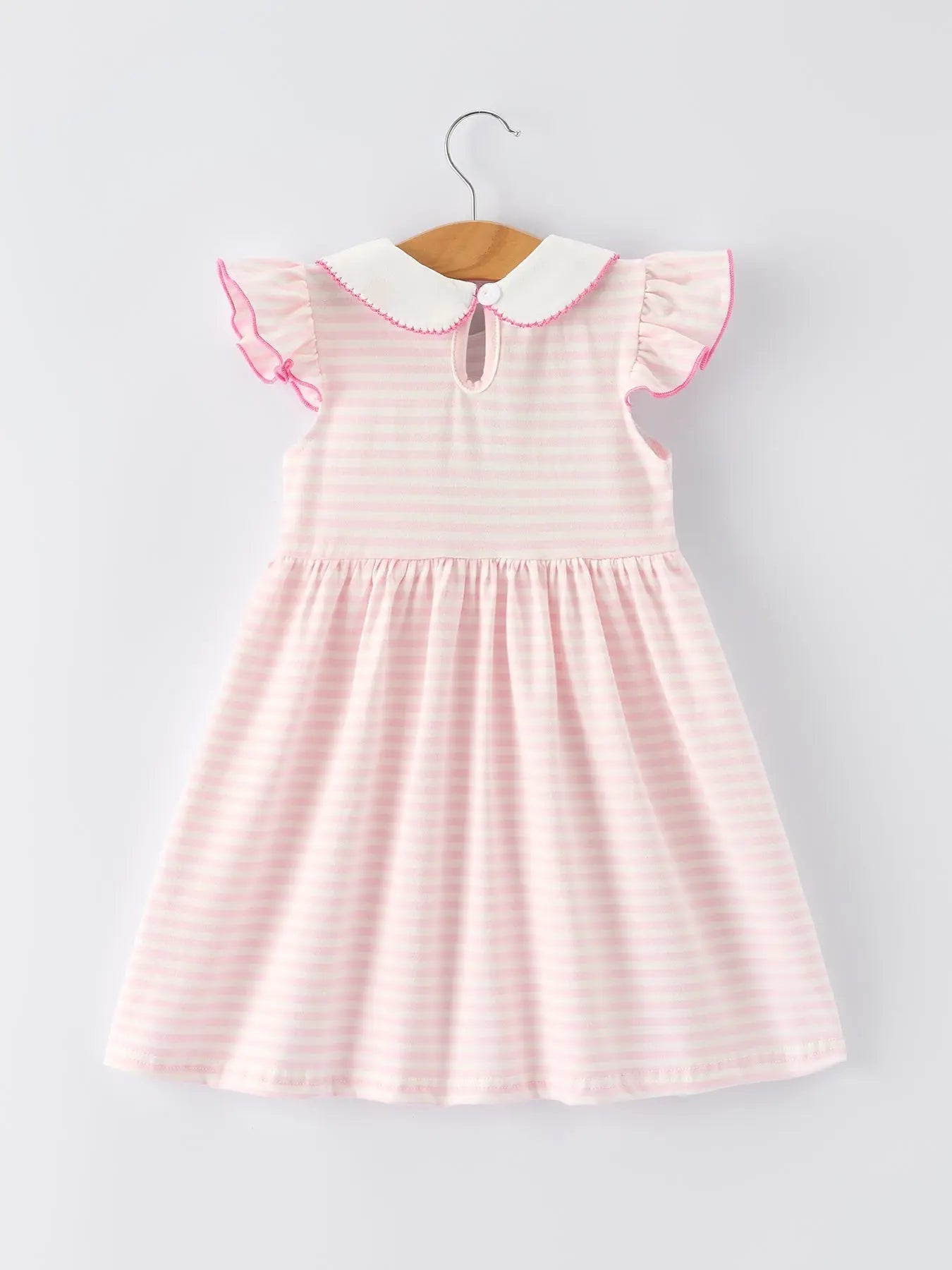 Rylee Faith Designs Strawberry Girl Dress Ruffle Peter Pan Collar - 