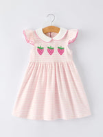 Rylee Faith Designs Strawberry Girl Dress Ruffle Peter Pan Collar - 
