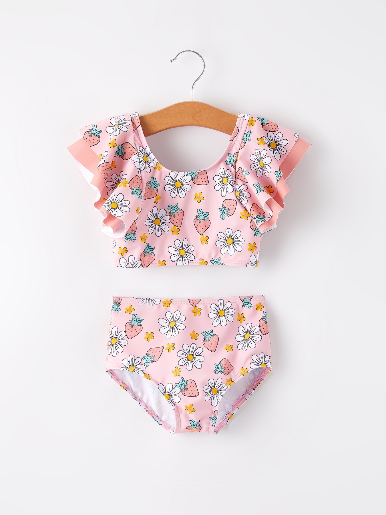 Organic "Strawberry" Girls Swimsuit - Rylee Faith Designs 2