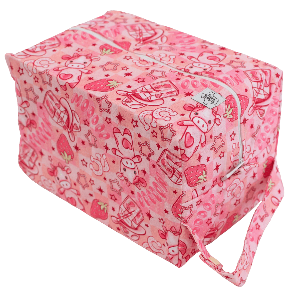 Texas Tushies Strawberry Milk Cloth Diaper Storage Pod with Zipper for Busy Parents - 