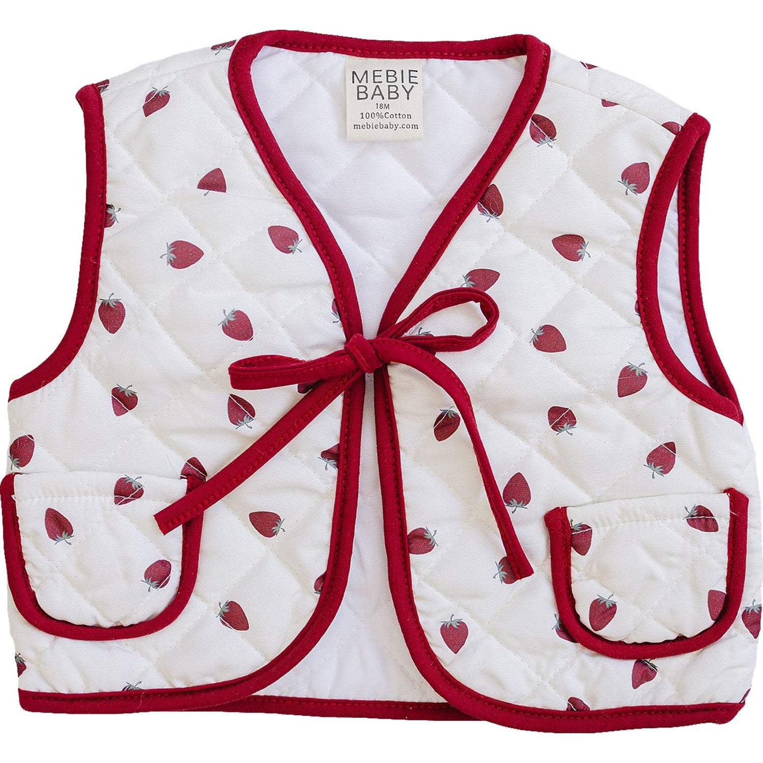 Strawberry Quilted Vest - White, Baby & Toddler Clothing, Vest, Sleeveless shirt, Pattern | Everetts Place