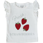 Strawberry Ruffle Tee - Baby & Toddler Clothing, Active Shirt, Strawberry, Strawberries, Fruit | Everetts Place