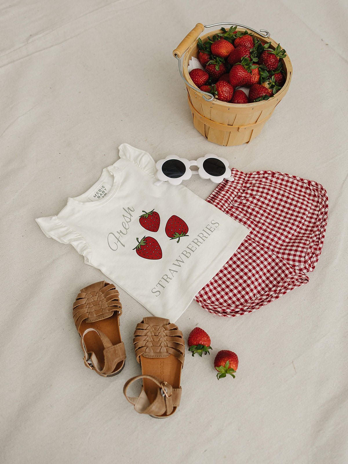Mebie Baby Strawberry Ruffle Tee - 