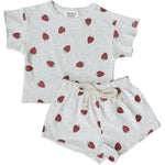Strawberry Short Set - Baby & Toddler Clothing, White, Pink, Phoenicopterus, Nightwear | Everetts Place