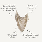 Mushie Stretchy Baby Swaddle Blanket Soft Breathable Comfort Wrap - Everetts Place Boutique - 