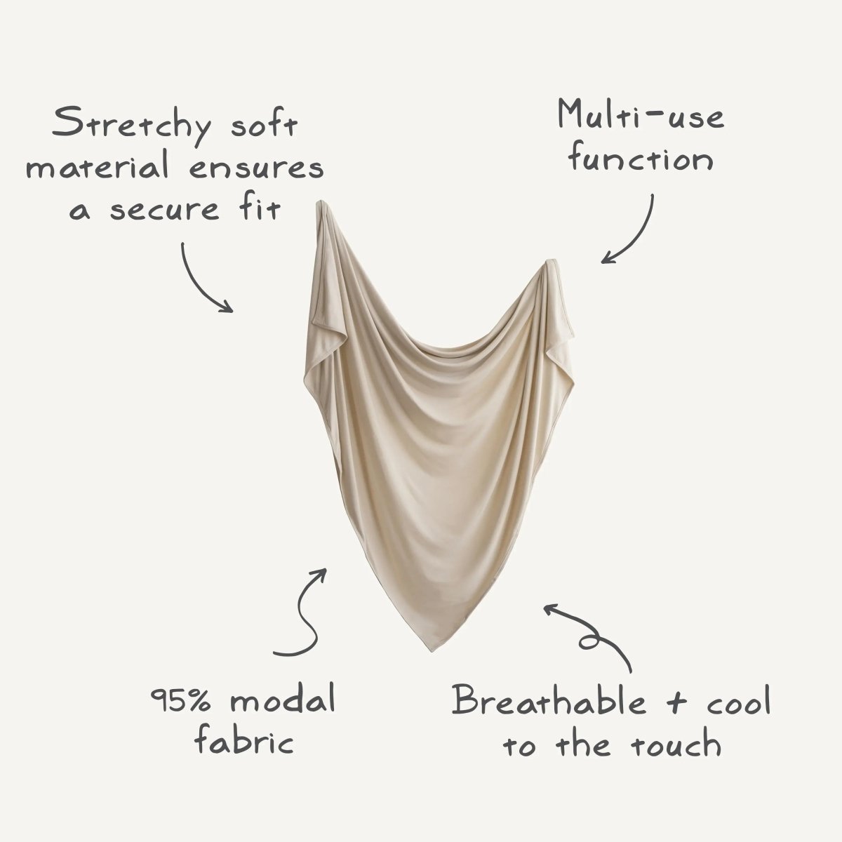 Mushie Stretchy Baby Swaddle Blanket Soft Breathable Comfort Wrap - Everetts Place Boutique - 