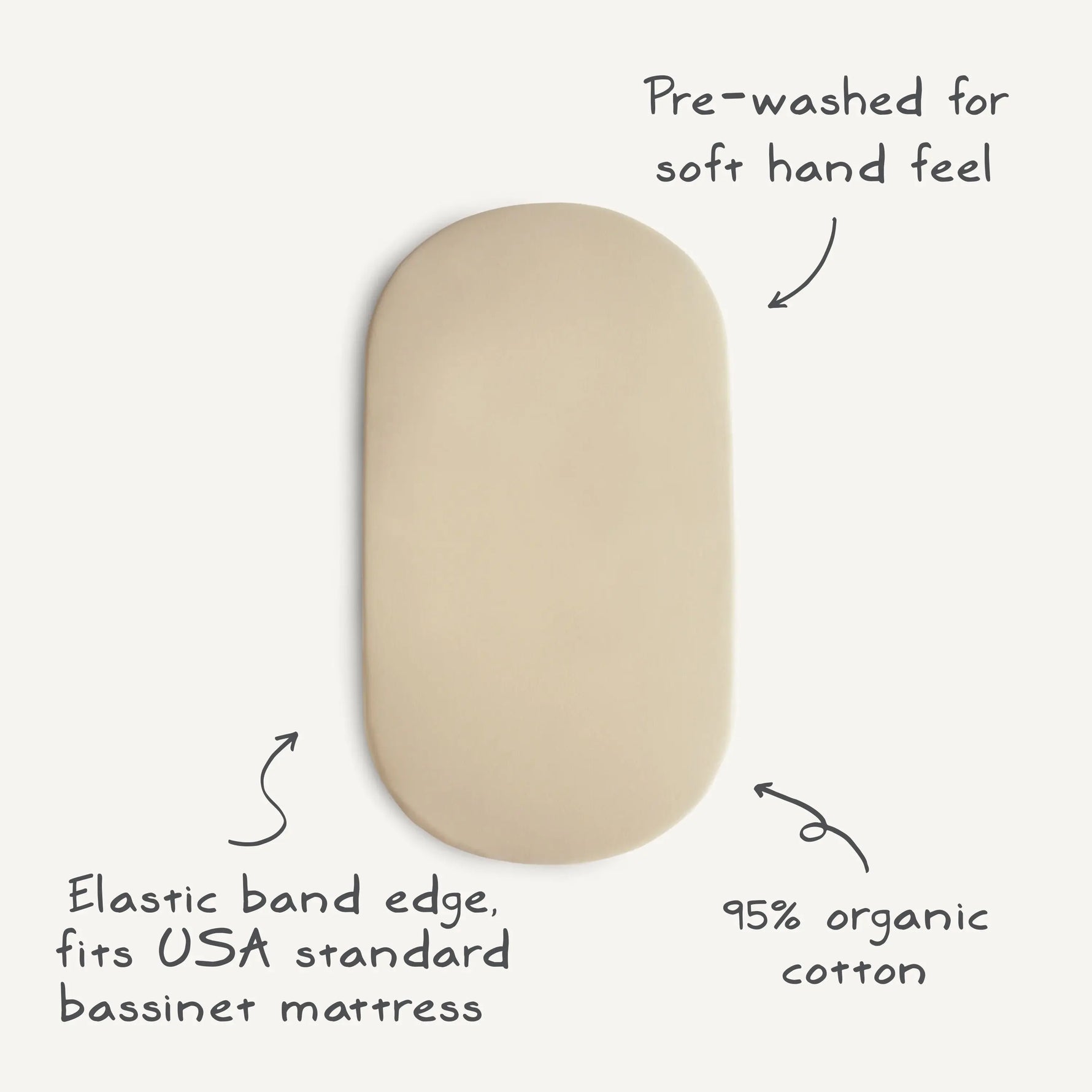 Mushie Stretchy Organic Cotton Bassinet Sheet for Babies with Fully Elastic Edges - Home & Garden > Linens & Bedding > Bedding > Bed Sheets crib sheets