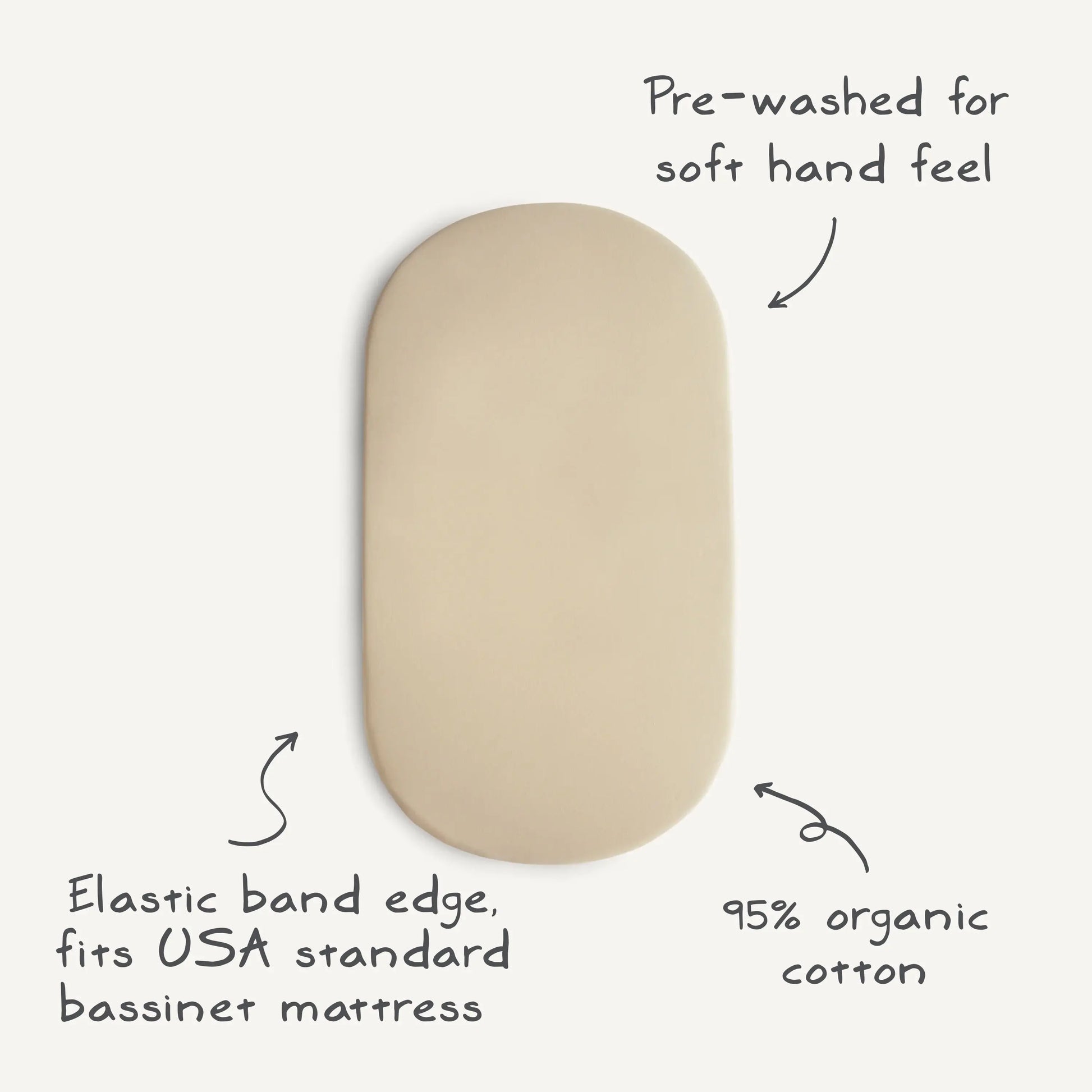 Stretchy Organic Cotton Bassinet Sheet for Babies with Fully Elastic Edges Mushie