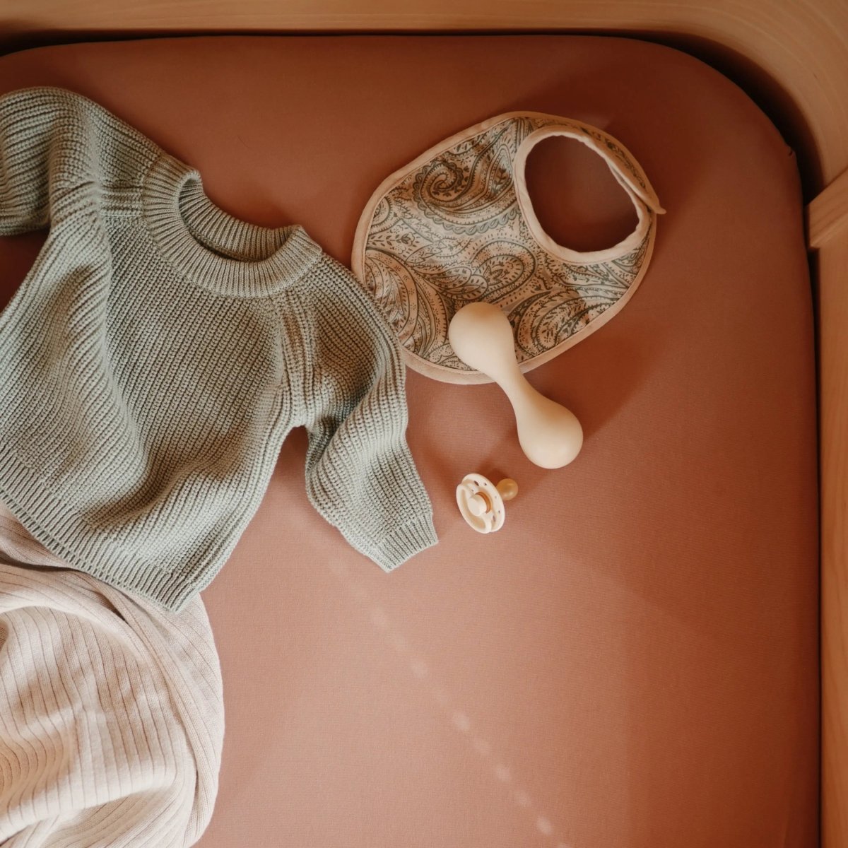 Mushie Stretchy Mini Crib Sheet Made with Organic Cotton Soft and Breathable Perfect Fit - 