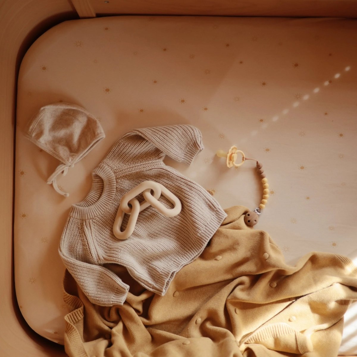 Mushie Stretchy Mini Crib Sheet Made with Organic Cotton Soft and Breathable Perfect Fit - 