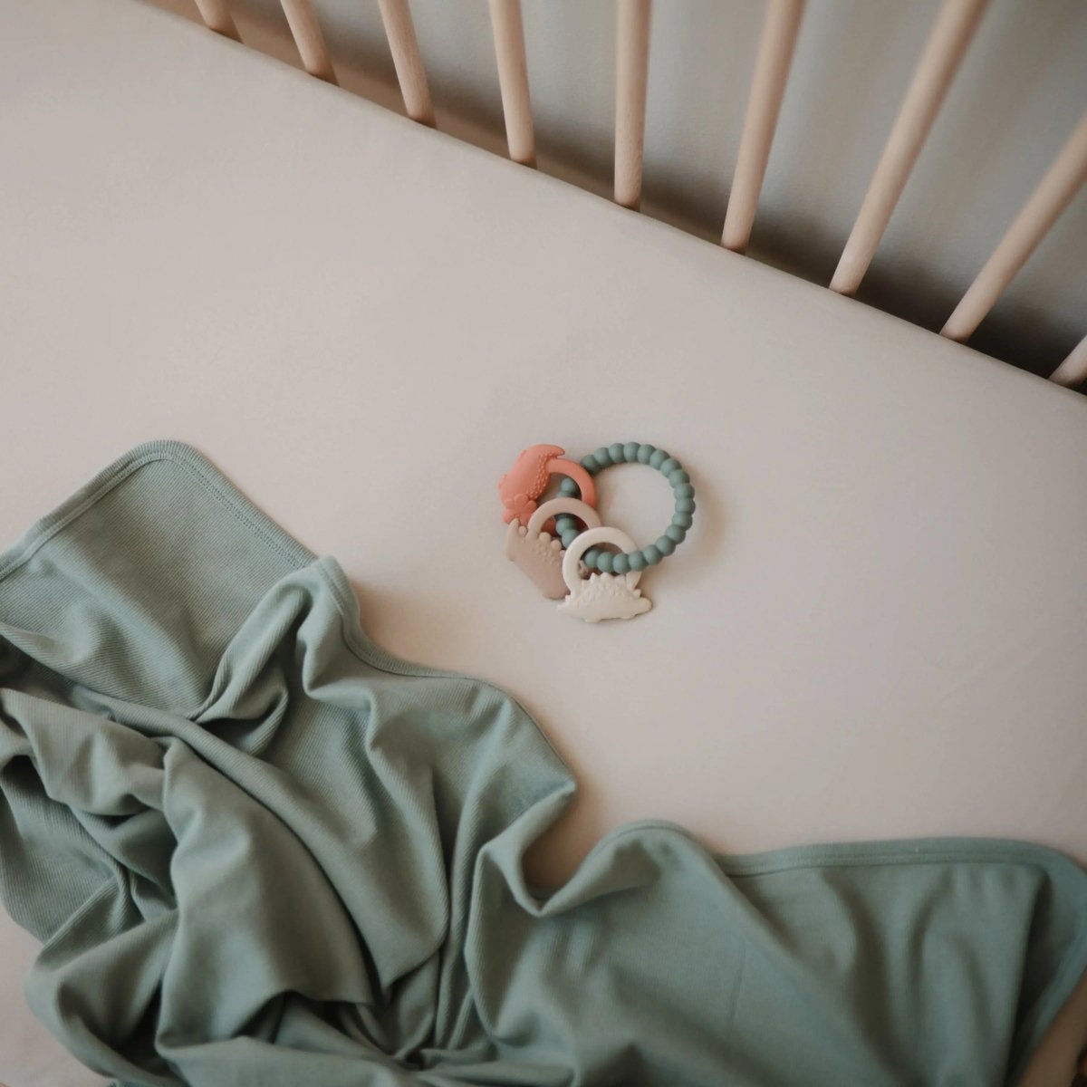 Mushie Stretchy Mini Crib Sheet Made with Organic Cotton Soft and Breathable Perfect Fit - 