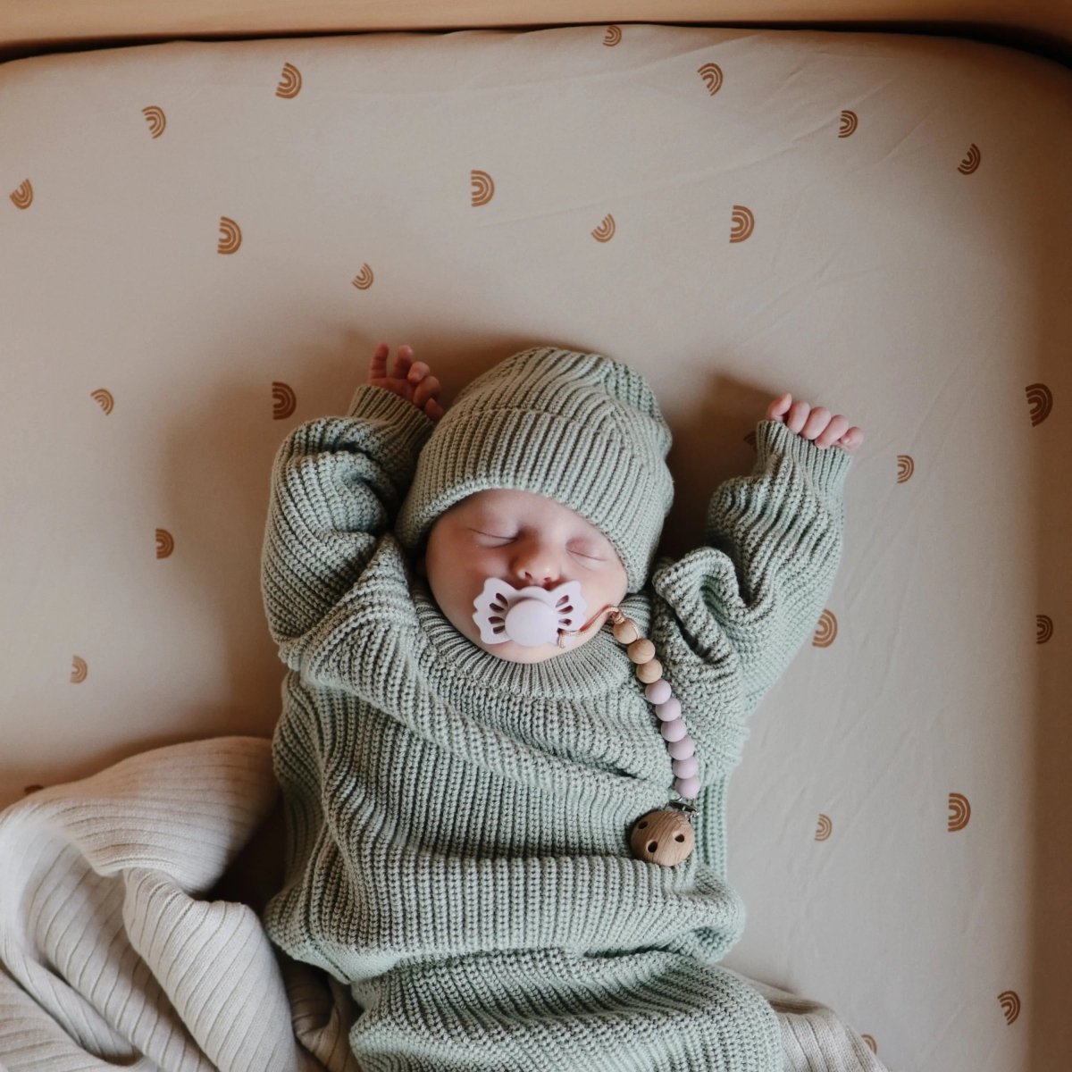 Mushie Stretchy Mini Crib Sheet Made with Organic Cotton Soft and Breathable Perfect Fit - 