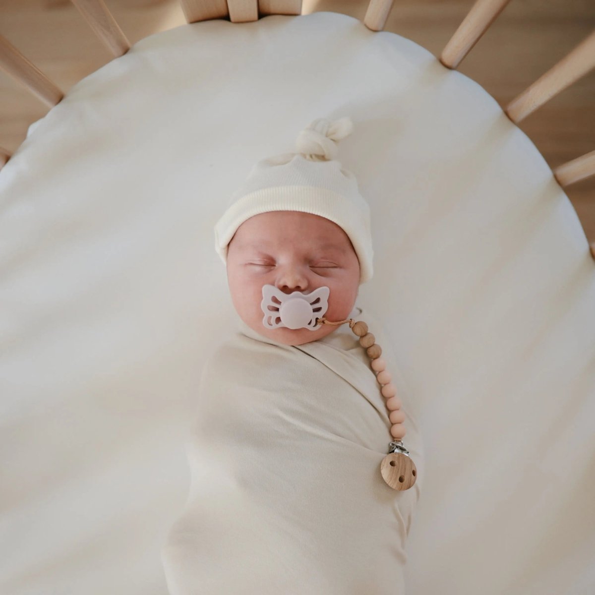 Mushie Stretchy Organic Cotton Bassinet Sheet for Babies with Fully Elastic Edges - 